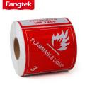 Flammable liquid dangerous goods labels sticker for shipping cartons